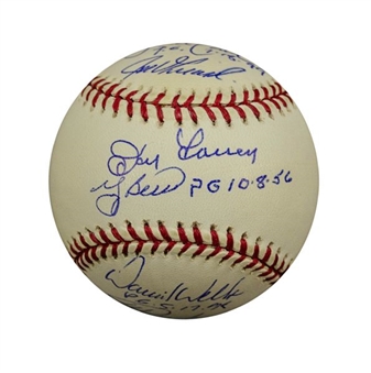New York Yankees Perfect Game Baseball Signed By 6 Pitchers & Catchers